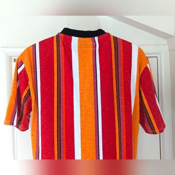 Guess Men's Vertical Striped Tee Shirt 90s Y2K Streetwear Athleisure Preppy S - Picture 7 of 10